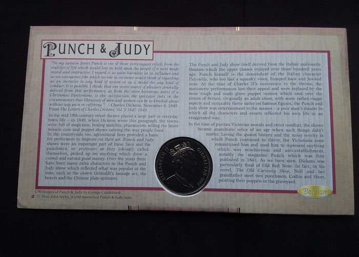 Great Britain Stamps : Punch and Judy Benham Stamp and Coin Limited Edition Cover - 2001