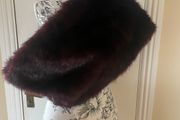Coast Faux Fur Stole / Shrug - Burgundy - Size S/M