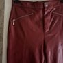 Zara Red  Leatherette Trousers Size 14 Image 2