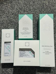 Ofra cosmetics skincare brand new vitamin c serum, clay mask, micro exfoliating cleanser, renewal treatment oil