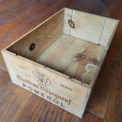 Vintage Wooden Wine Crate Chateau Bourgneuf 2005 Pomerol
