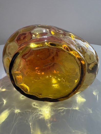 Victorian Amberina Art Glass Pitcher Jug.  Hand Blown c.1885 to 1900