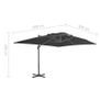 Cantilever Umbrella with Aluminium Pole 4x3 m Black Image 9