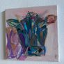Original Cow painting Contemporary painting of cow face a abstract geometric cow Irish Art Gift Image 2
