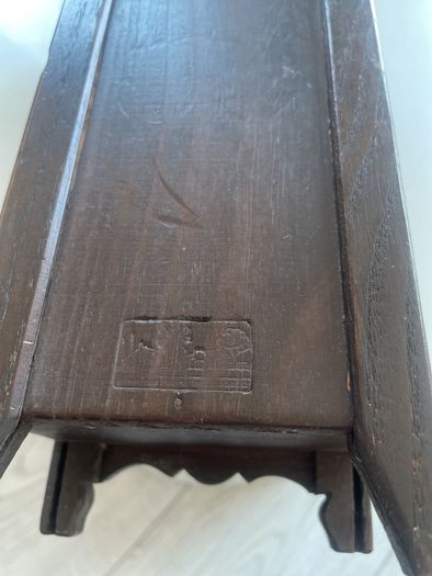 Antique Hand Carved Tall wooden Trinket
