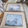 Pair of antique ships Framed prints.  Beating Off a Lee Shore and A Fresh Breeze. Image 2