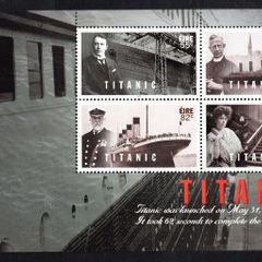 2012 Ireland Titanic Booklet Pane featuring ship at launch Mint Never Hinged (MNH). Hibernian HP215b.