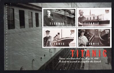 2012 Ireland Titanic Booklet Pane featuring ship at launch Mint Never Hinged (MNH). Hibernian HP215b.