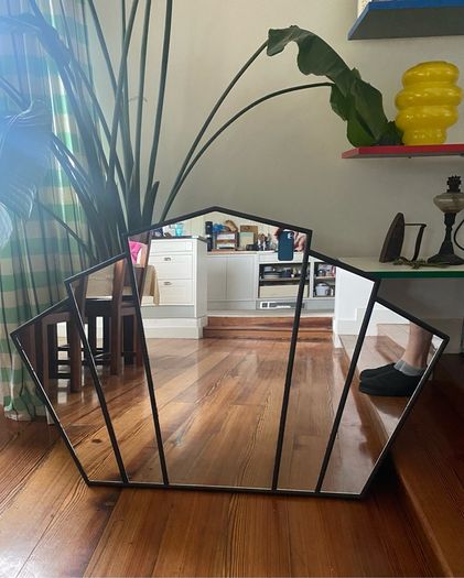 Large Black Art Deco Inspired Wall Mirror . 120 x 80cm