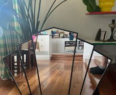 Large Black Art Deco Inspired Wall Mirror . 120 x 80cm