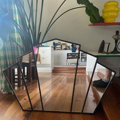 Large Black Art Deco Inspired Wall Mirror . 120 x 80cm