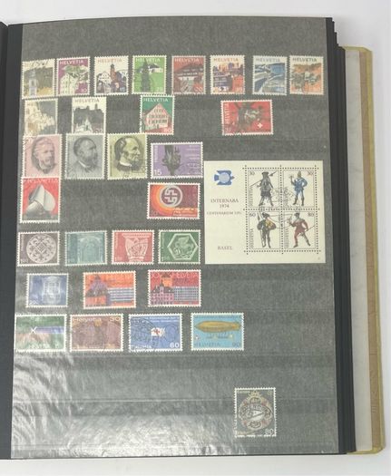 Collection: Switzerland (Helvetia) mainly, Malta, Gibraltar & Andorra Stamps mainy usd but a few mint on 38 pages