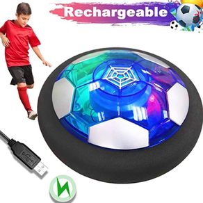 Soccer Kids Toy USB Rechargeable Floating Hover Ball Colored LED Lights for Kid Gifts Gliding Air Cushion Floating Kids Soccer Game