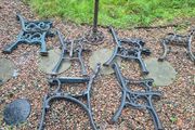 iron cast garden bench ends