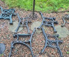 iron cast garden bench ends