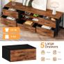 TV Stand Cabinet, TV Unit TV Console Table with 5 Drawers Storage Organizers Image 6