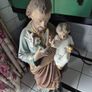 Large Religious 63.5cm high Vintage polychrome large Saint Joseph and the infant Jesus statue Image 2