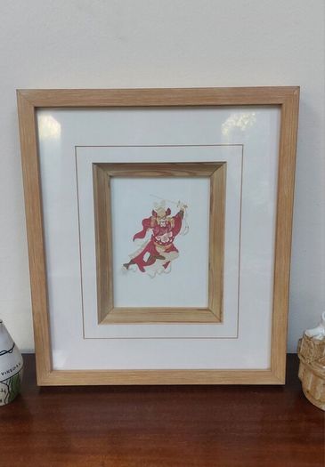 Fabulous Rare Vintage Hand-Cut Chinese Paper Cut Immortal Warrior, Brought Back From China and Professionally Framed