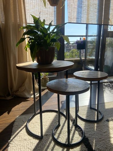 Helen James Considered Chevron Wood Table Nest