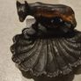 Romulus and Remus Brass / bronze  Figurine With Shell Dish as trinket dish / or ashtray. Image 2