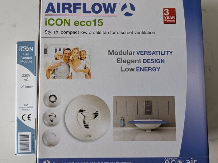 Airflow iCON eco15 Extractor Fan + Timer - Brand New