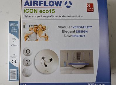 Airflow iCON eco15 Extractor Fan + Timer - Brand New