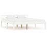 Bed Frame with 2 Drawers White Solid Pine Wood 140x200 cm Image 2