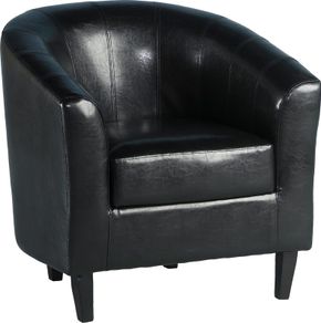 Tempo Tub Chair Black  Leather