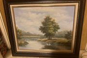 Large oil painting signed and framed free postage