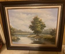 Large oil painting signed and framed free postage
