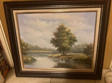 Large oil painting signed and framed free postage