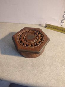 Wood Vintage Jewelry Box || Hexagon Shape