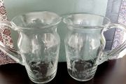 Vintage etched glass jugs