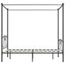 Canopy Bed Frame Grey Metal 160x200 cm Image 3
