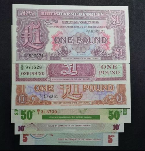 British Armed Forces Special Vouchers Military 6 Gem Unc Crisp Notes