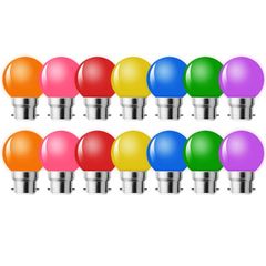 Brand New B22 LED Colored Bulbs G45 2W 14-Pack