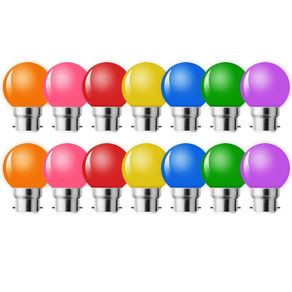 Brand New B22 LED Colored Bulbs G45 2W 14-Pack