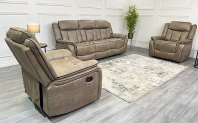 New 3+1+1 Westwood Sand Sofas Recliners