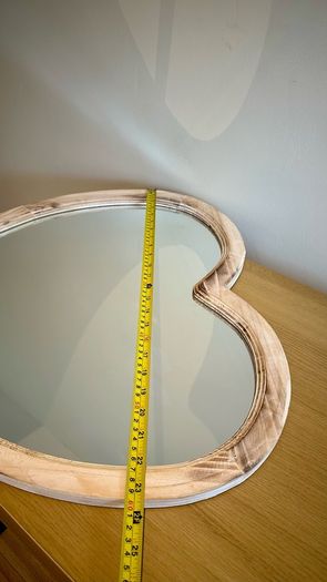 Heart-Shaped Wooden Mirror 65cm