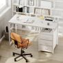 120cm Computer Desk with Drawers, Office Desk with 2 Sockets & USB Ports Image 6