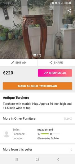 Antique Torchere