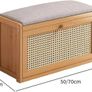Shoe Storage Bench with Cushion, Bench with Storage Cabinet 2 Tier Entryway Rack with Adjustable Shelf & Linen Seat Cushion,Adjustable Shoe Organizer Cabinet (50cm Image 3