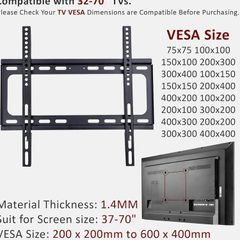 32-70 TV wall mount bracket and curved tvs