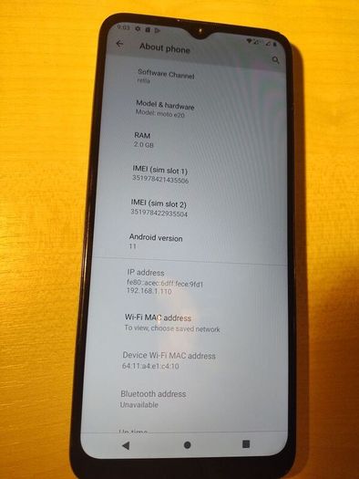 Motorola E20 Dual sim