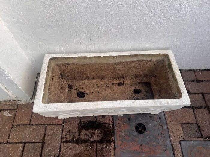 Stone concrete rectangular planters x 4