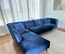 Blue corner sofa set L shaped