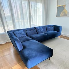 Blue corner sofa set L shaped