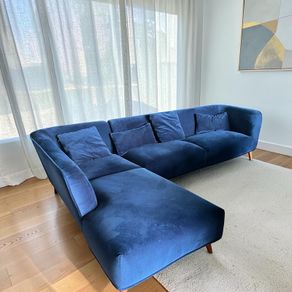 Blue corner sofa set L shaped