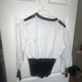 White and Black Colour-blocked Long Sleeve Top. Image 2