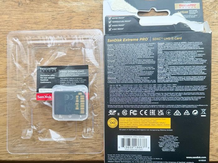 SanDisk Extreme Pro 256GB, SDXC, U3, V90, Class 10